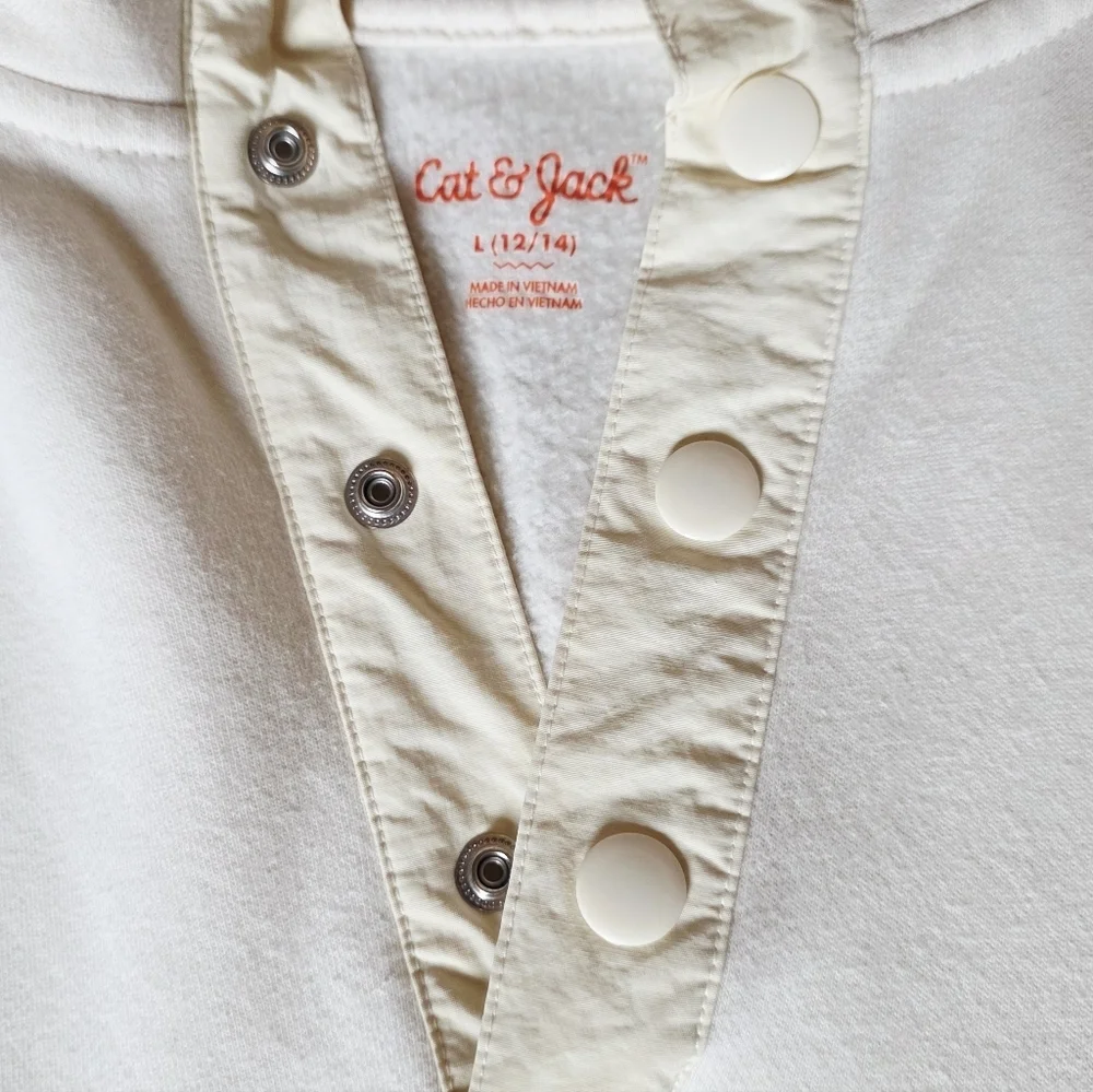 Cream Hoodie with Pockets